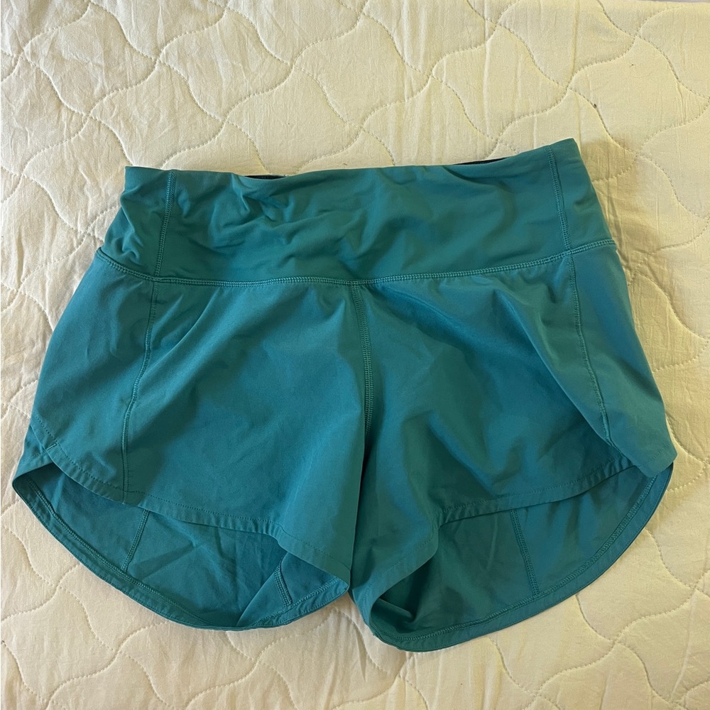 Lululemon Speed Up Shorts 4” Size 4 Teal